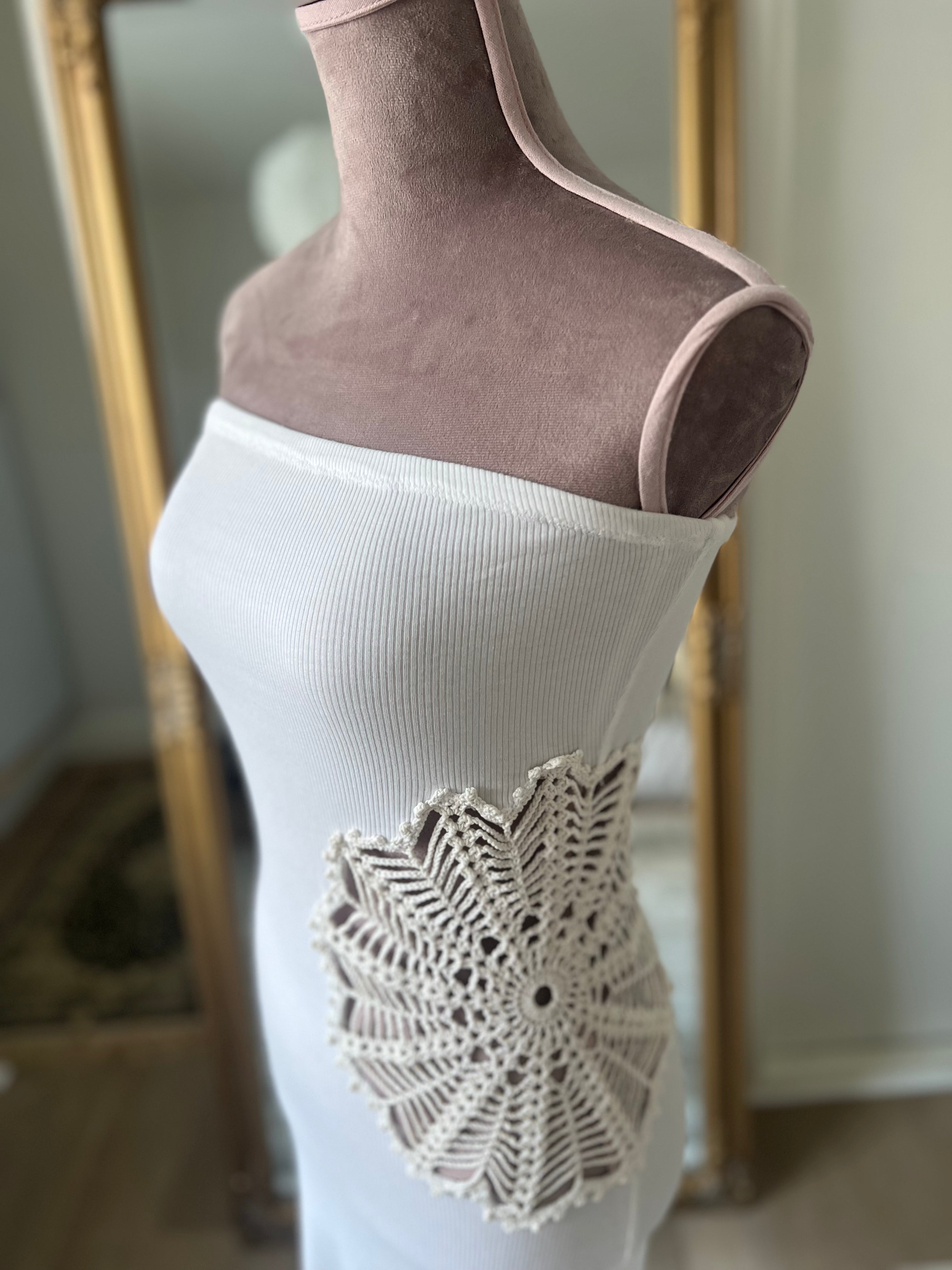 Sirkka – Unique Tube Dress with Crocheted Detail